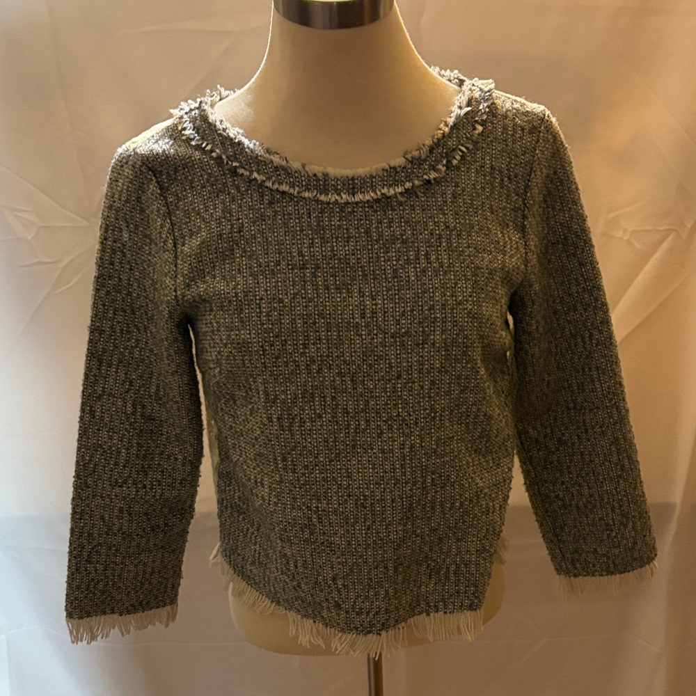 Ryu Heather Gray Fringe Women's Sweater